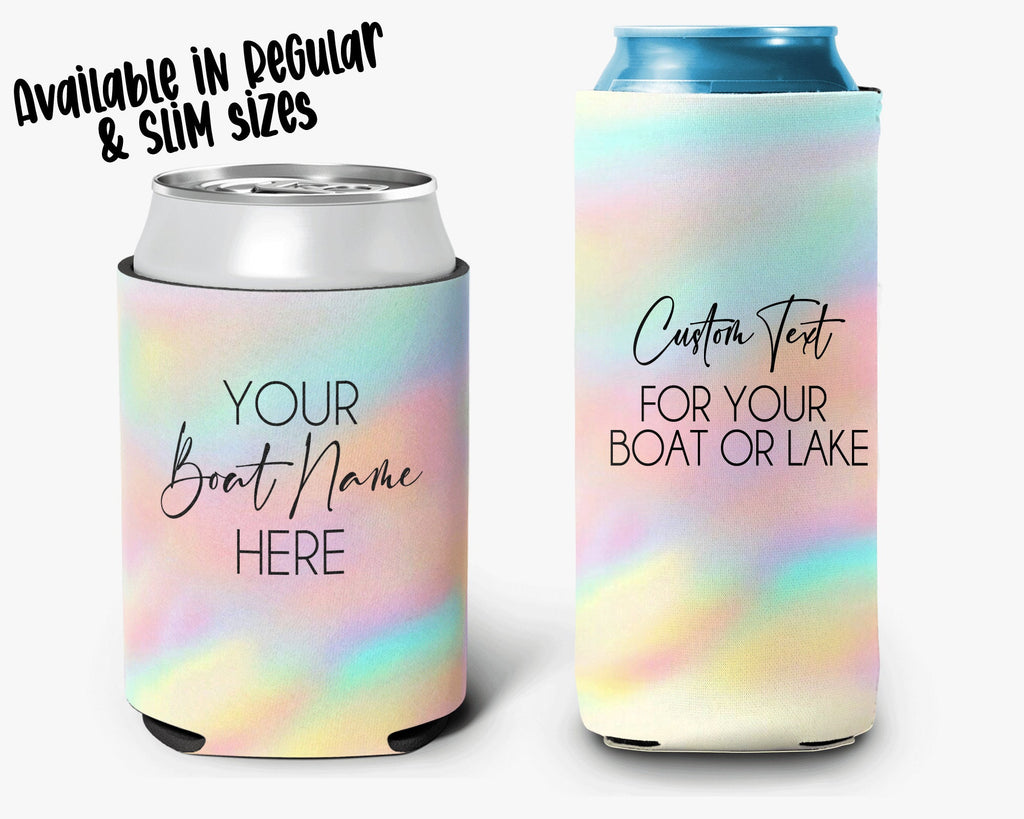 Boat Blur Tie Dye Can Cooler Personalized Can Cooler Sleeve