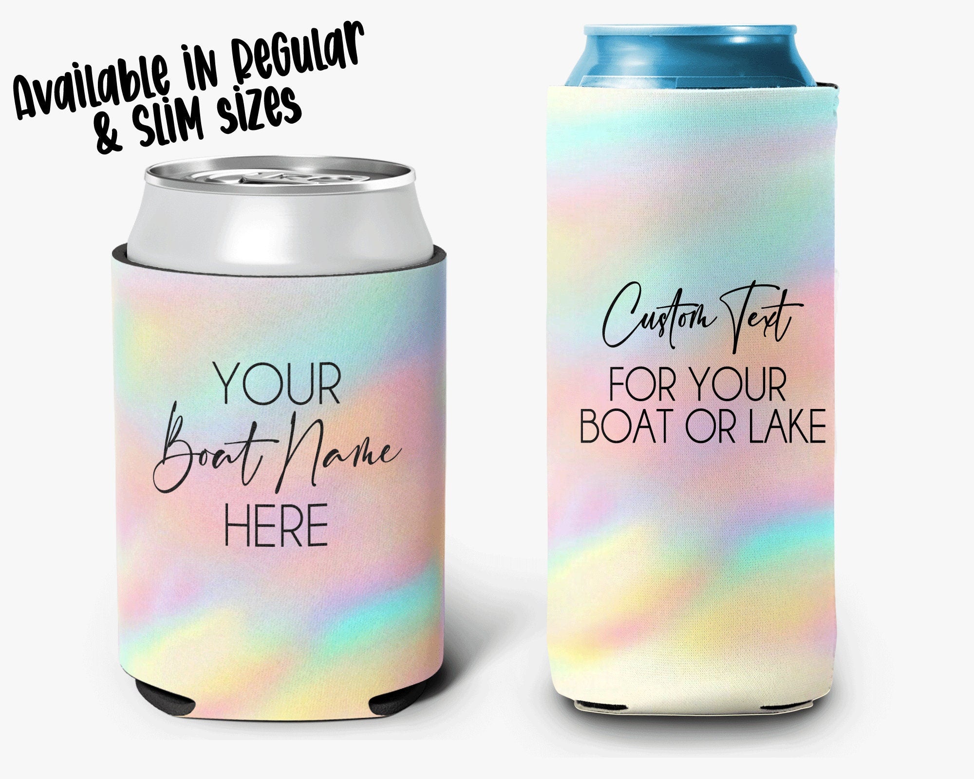 Boat Blur Tie Dye Can Cooler Personalized Can Cooler Sleeve