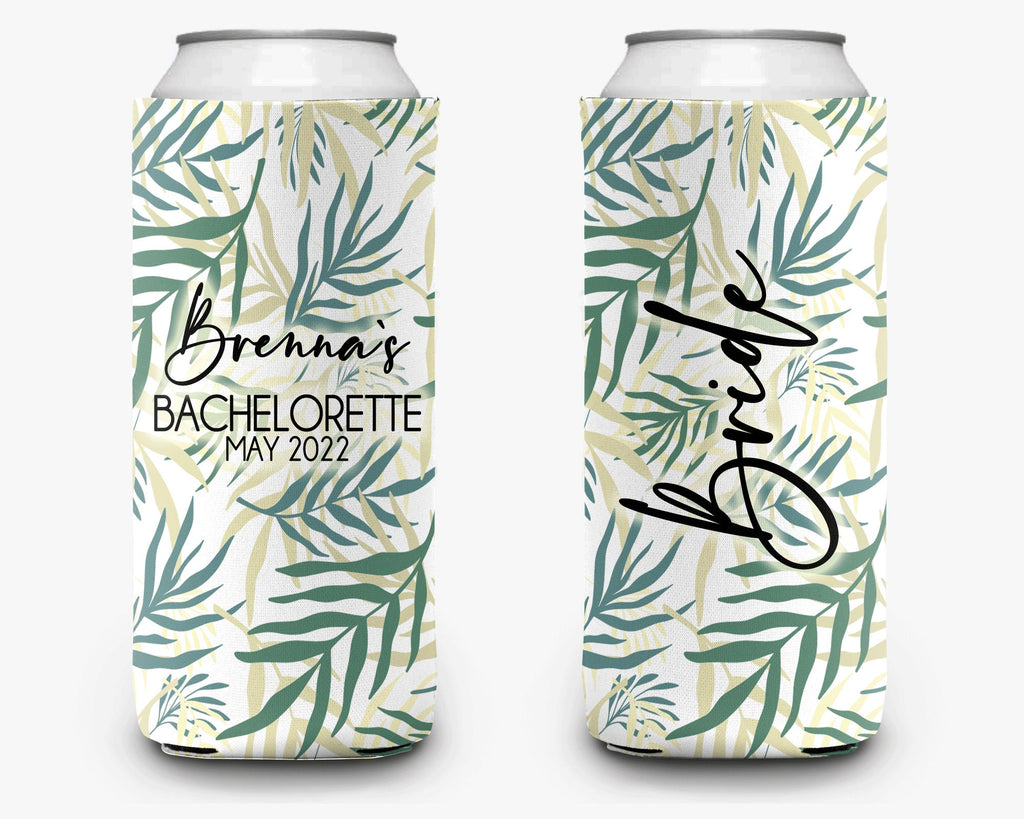 Palm Leaves Event Can Cooler Party Huggers Personalized Can Cooler Sleeve