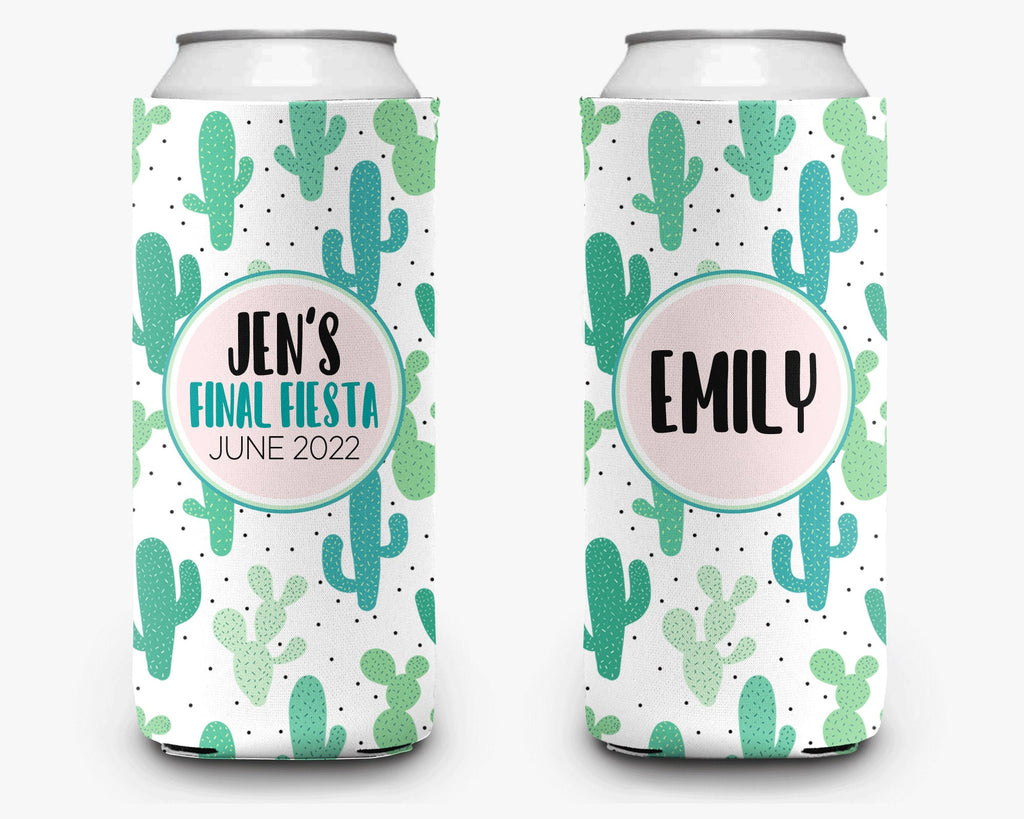Desert Theme Bachelorette Party Can Cooler Cactus Final Fiesta Event Can Cooler Personalized Can Cooler Sleeve