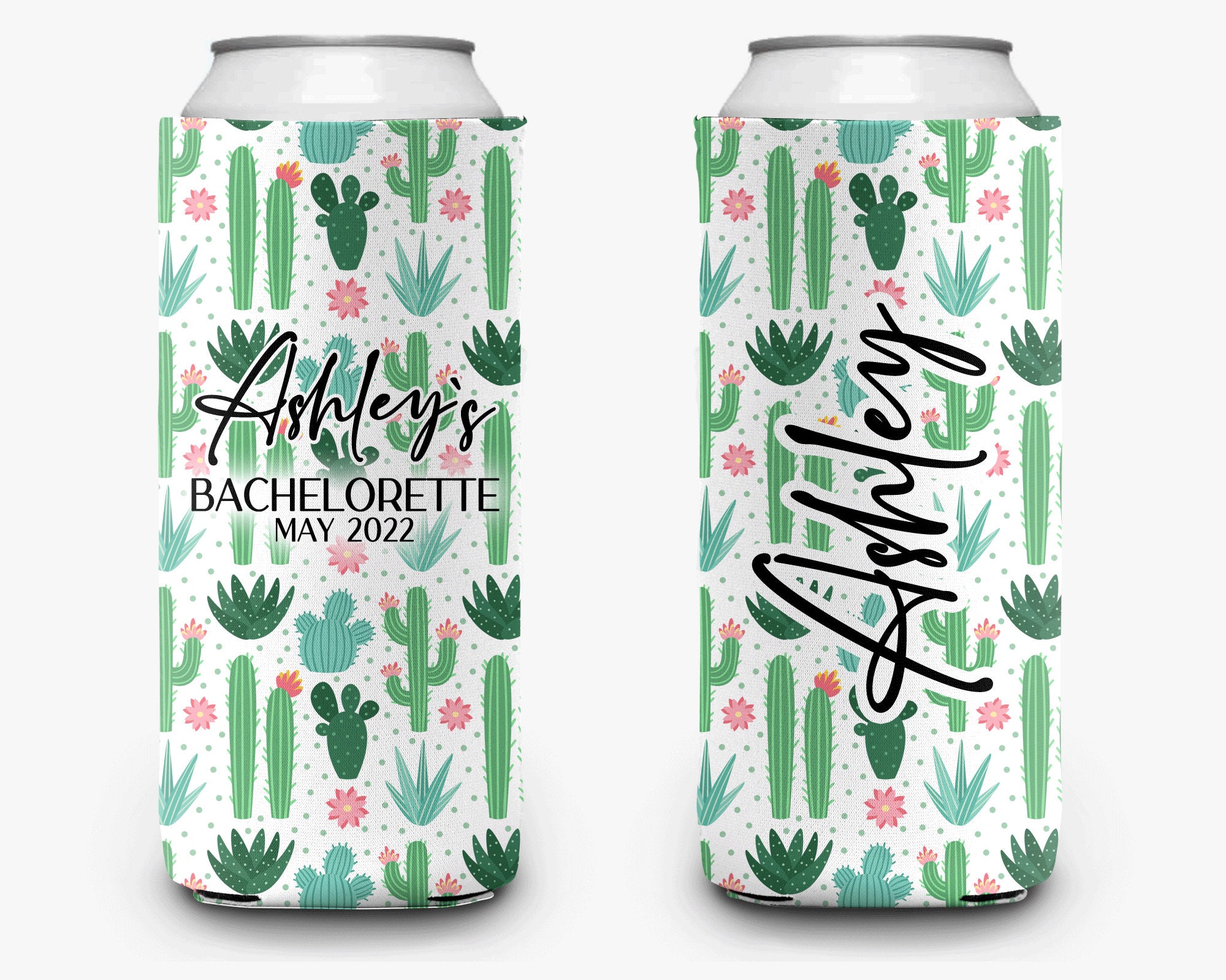 Desert Theme Cactus Bachelorette Party Can Cooler Bridal Event Can Cooler Personalized Can Cooler Sleeve