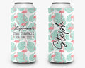 Flamingo Event Can Cooler Tropical Party Huggers Personalized Can Cooler Sleeve
