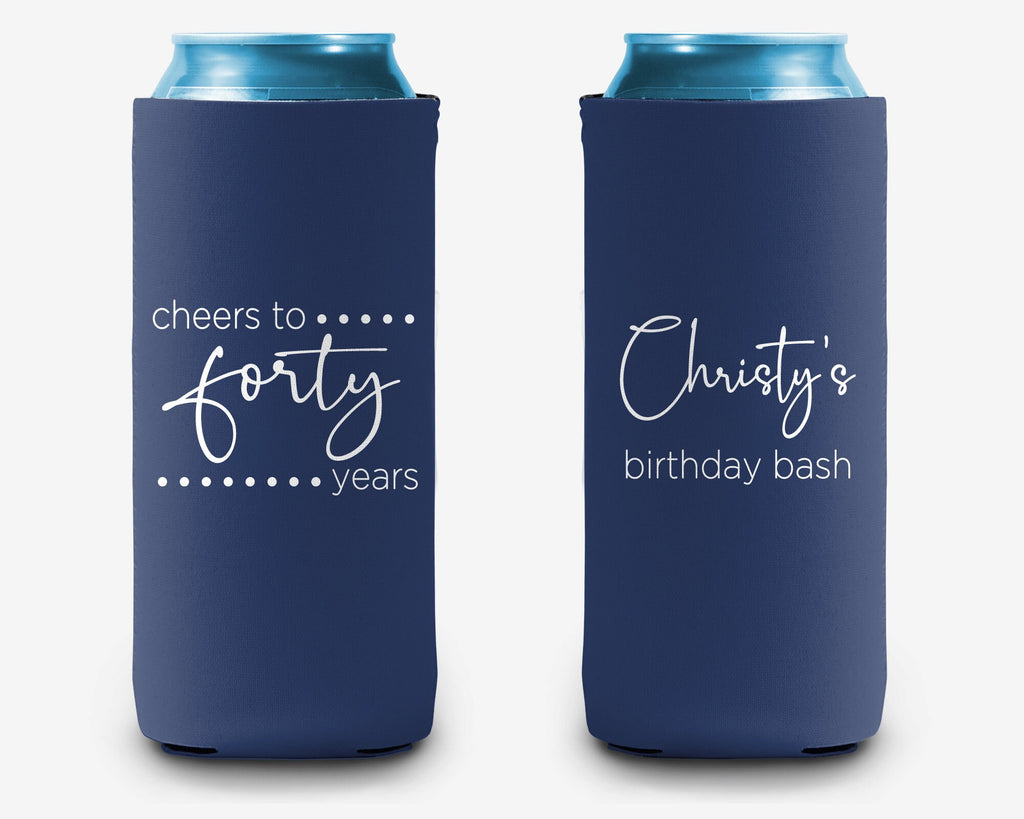 Birthday Bash Can Cooler Party Huggers Thirty Forty Fifty Birthday Can Cooler Sleeve