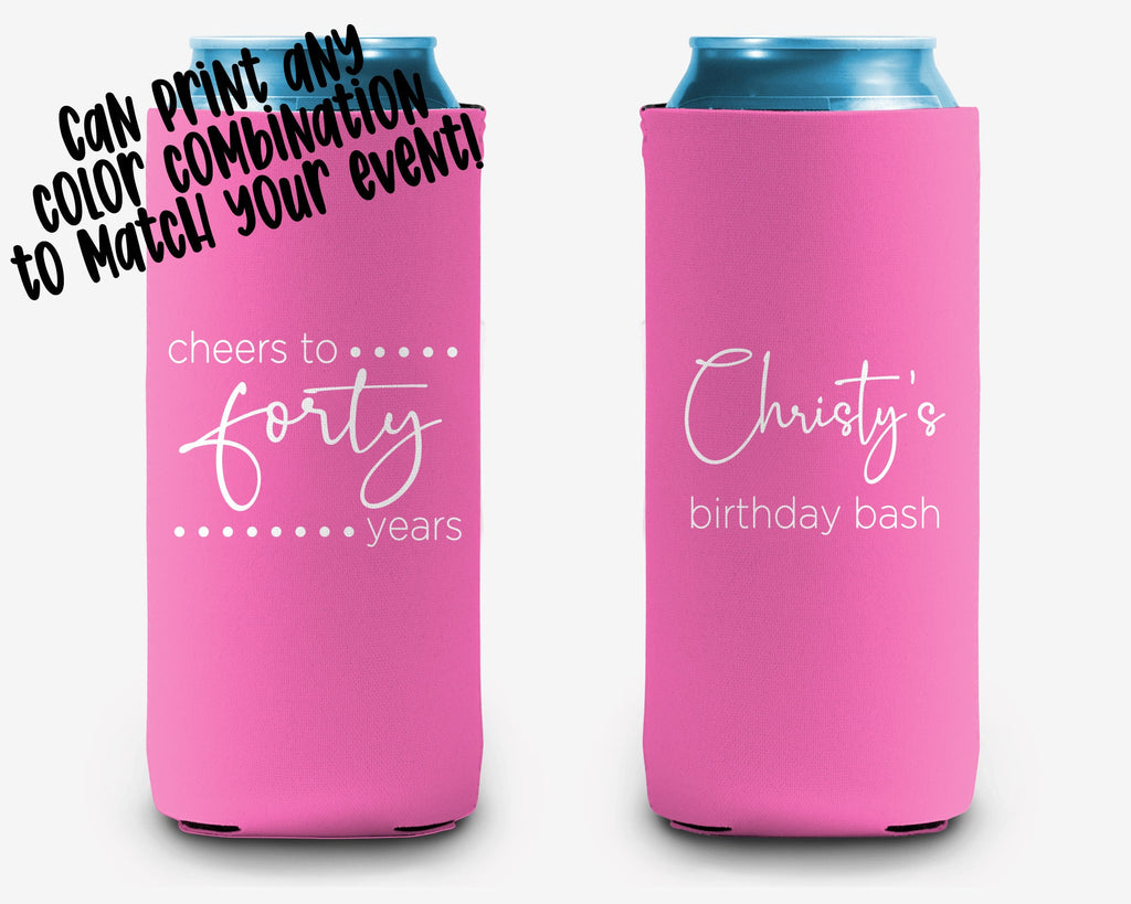 Birthday Bash Can Cooler Party Huggers Thirty Forty Fifty Birthday Can Cooler Sleeve