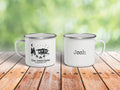 Personalized Camping Mug, Custom Enamel Mug, Personalized Coffee Mug, Campfire Mug