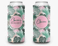 Tropical Palm Pink Event Can Cooler Party Huggers Personalized Can Cooler Sleeve