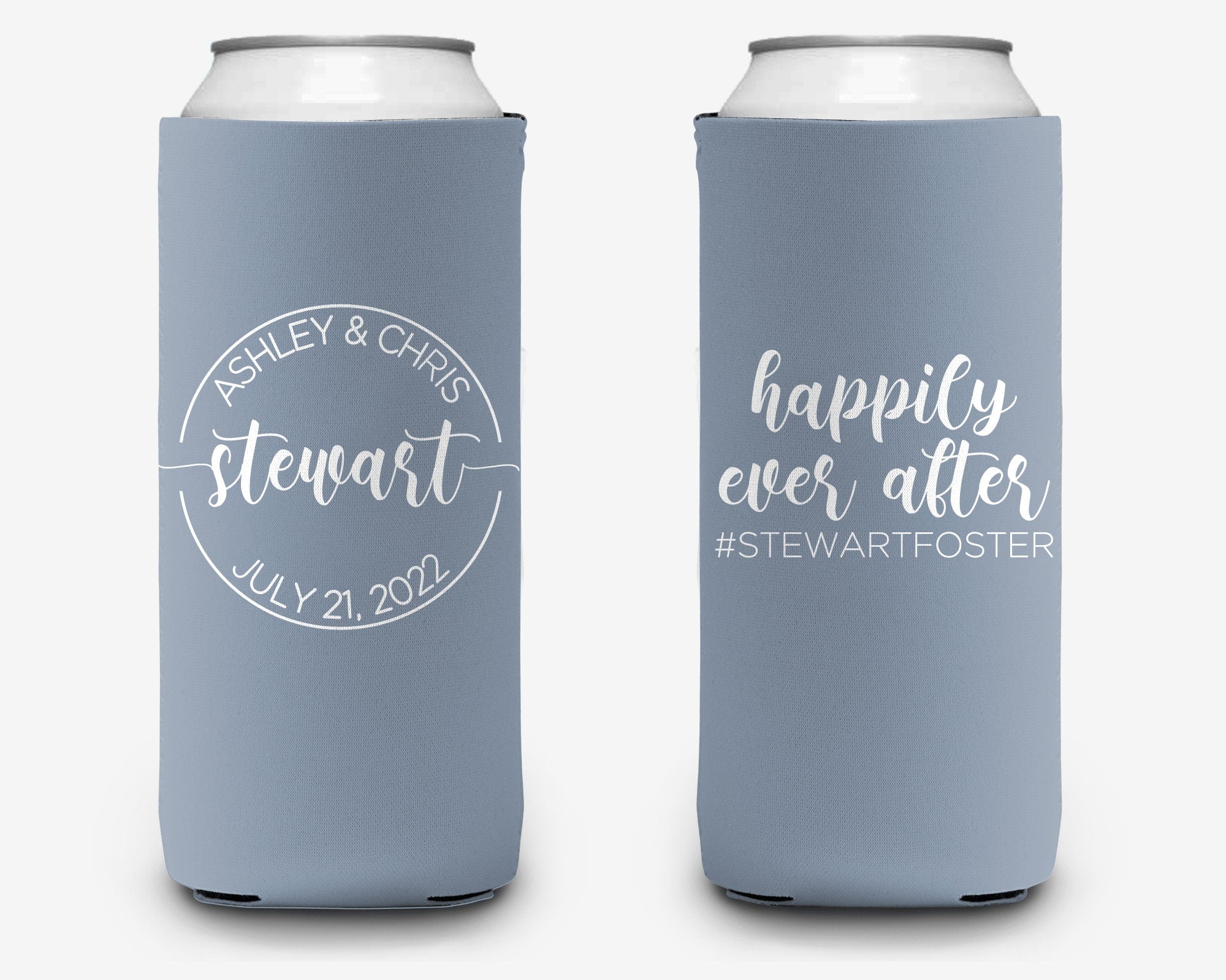 Wedding Custom Can Cooler, Modern Circle Wedding Can Cooler Favors, Personalized Can Cooler Sleeve