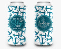 Nautical Anchor Can Cooler- Vacation Ship Faced Personalized Can Cooler Sleeve