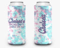 Bachelorette Party Can Cooler - Teal Pink Tie Dye Can Cooler - Bridal Party Personalized Can Cooler Sleeve