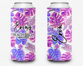 Tropical Magenta Palm Event Can Cooler Beach Party Huggers Personalized Can Cooler Sleeve