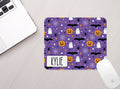 Personalized Halloween Mouse Pad Personalized Purple Halloween Fall Theme Mousepad
