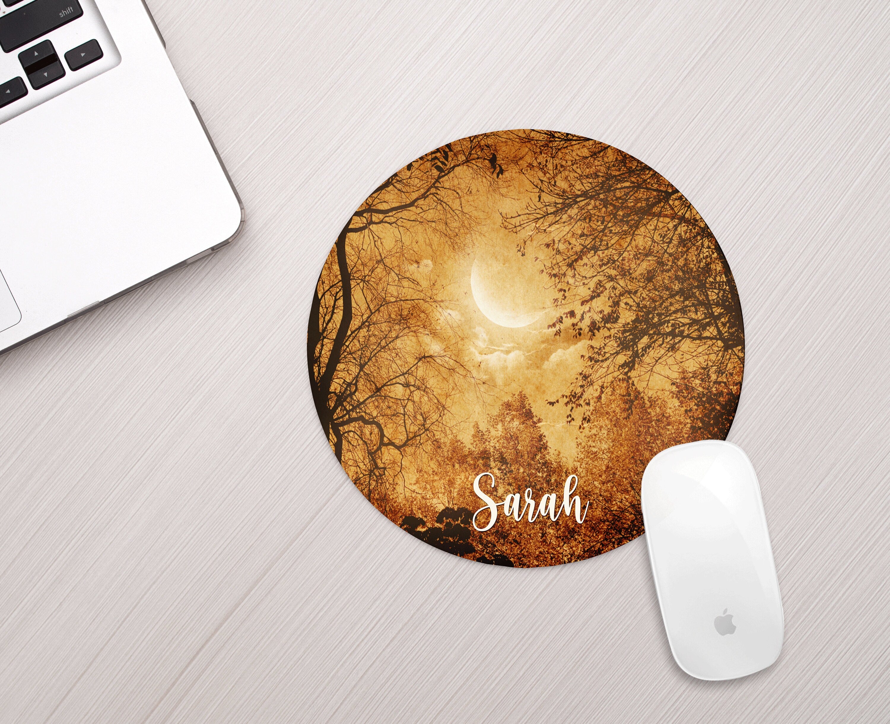 Personalized Fall Forest Mouse Pad Personalized Fall Theme Mousepad