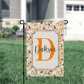 Personalized Welcome Fall Leaves Garden Flag, Custom Monogram Farmhouse Garden Flag