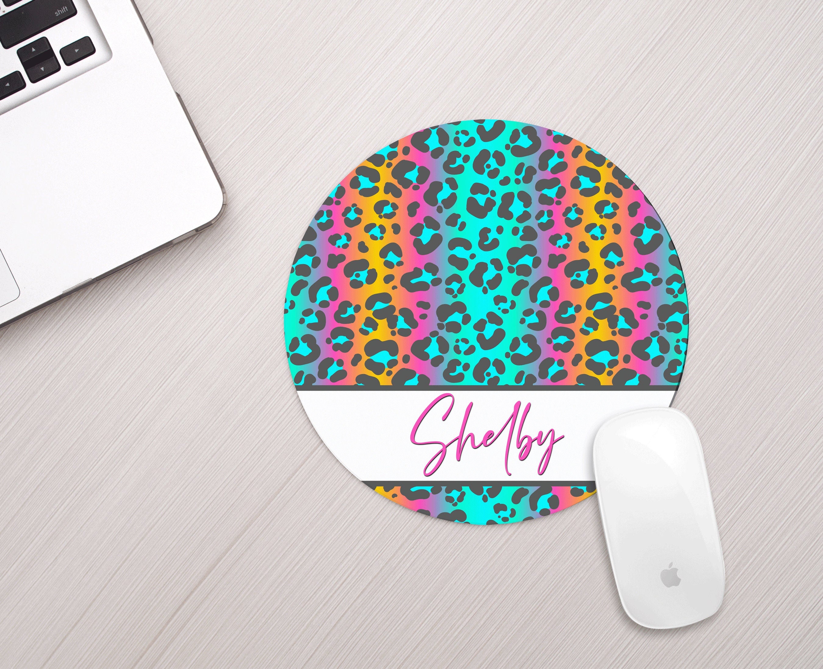 Personalized Mouse Pad Animal Print Ombre Personalized Animal Print Mousepad