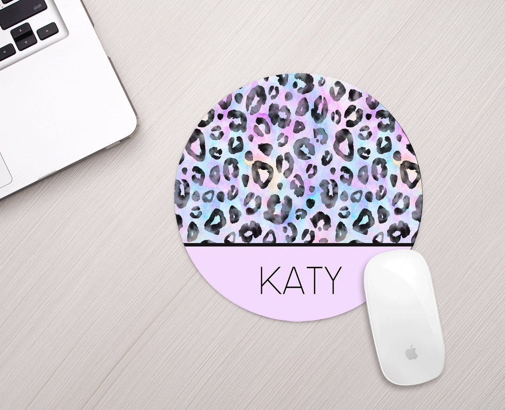 Personalized Mouse Pad Animal Print Purple Ombre Personalized Animal Print Mousepad