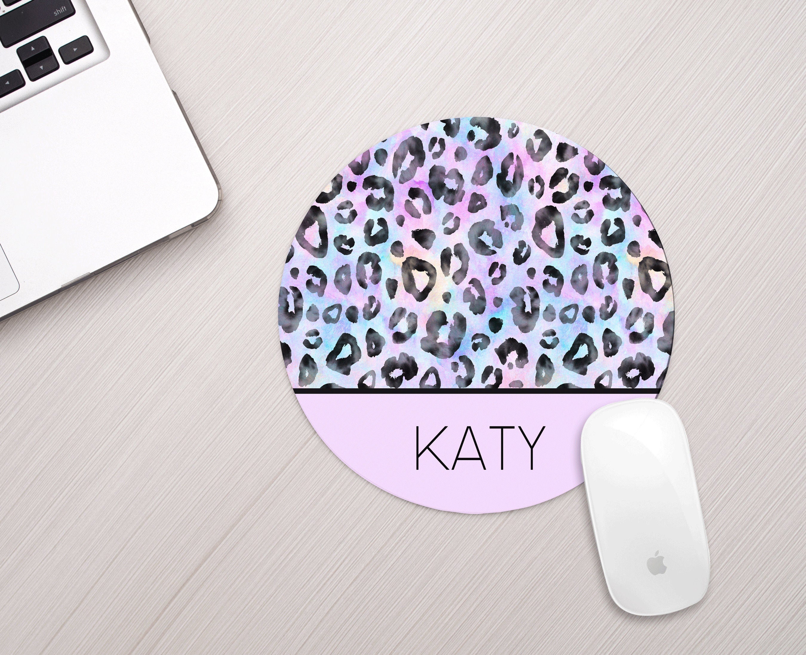 Personalized Mouse Pad Animal Print Purple Ombre Personalized Animal Print Mousepad