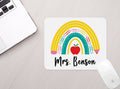 Personalized Teacher Rainbow Mouse Pad Personalized Teacher Mousepad