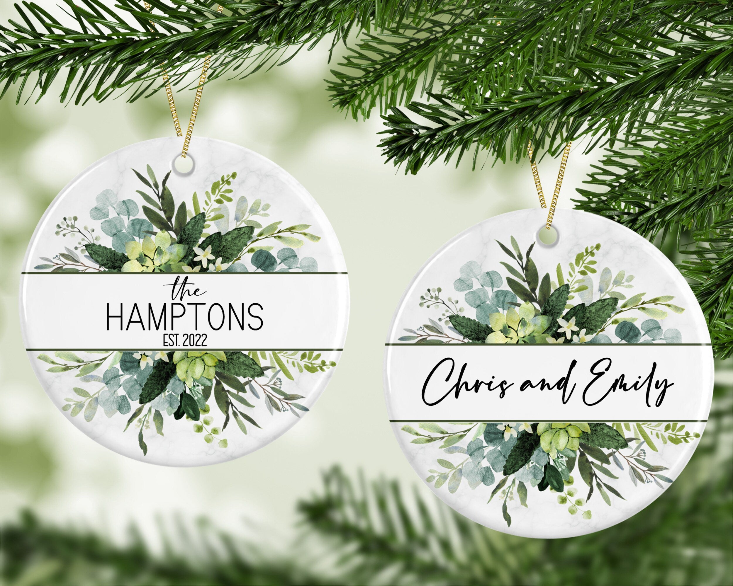 Personalized Wedding Photo Ornament, Newlyweds Christmas Ornament, Custom Wedding Ornament