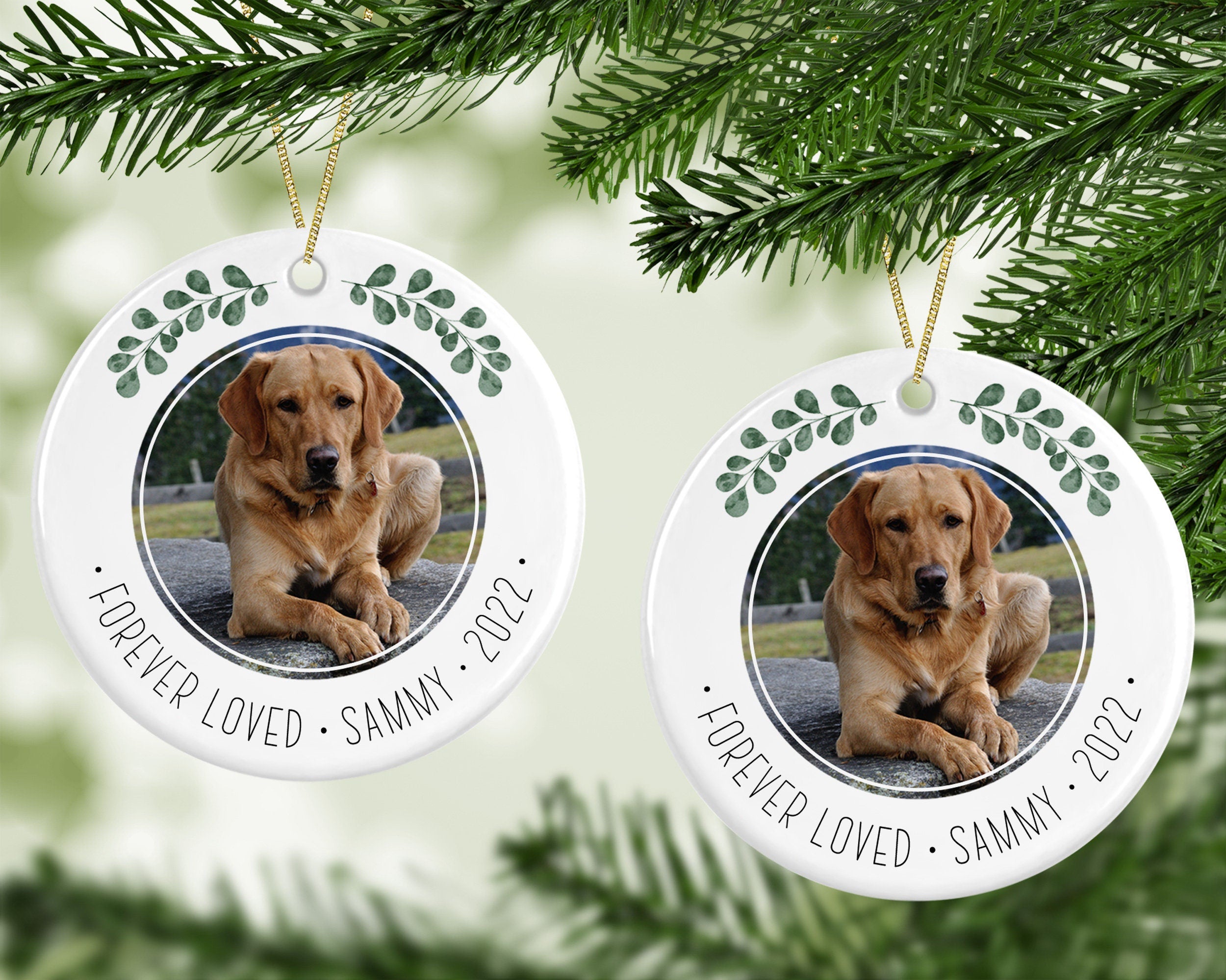 Personalized Pet Memorial Ornament, Pet Remembrance 2022 Ornament, Custom Ornament
