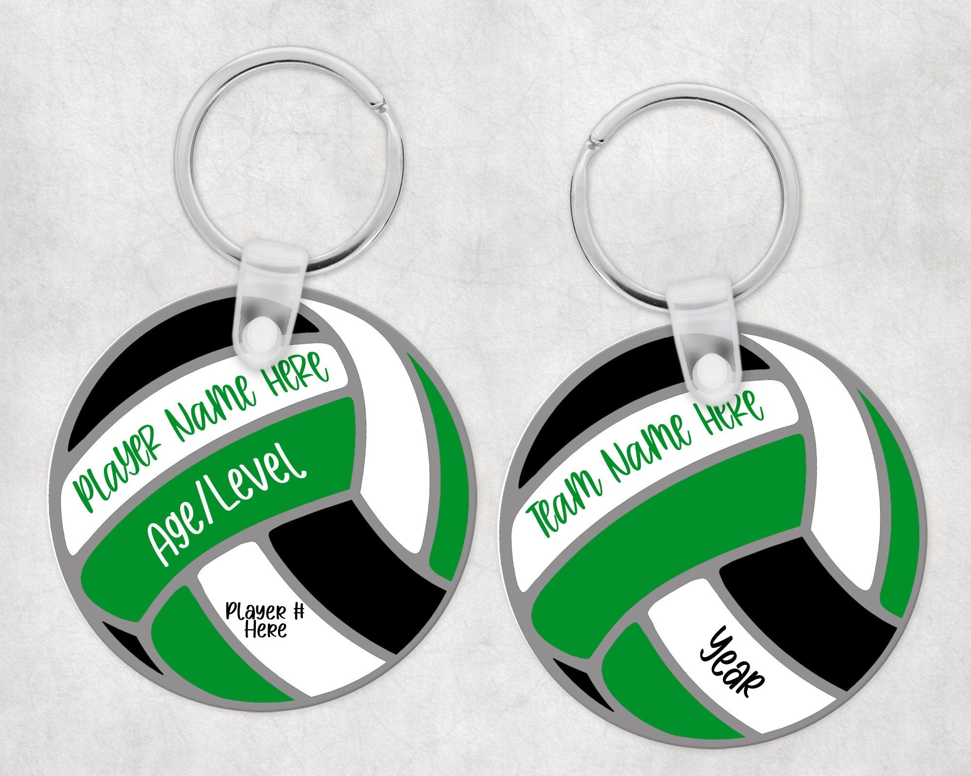 Volleyball Name Bag Tag | Personalized Team Volleyball Keychain | Volleyball Luggage Tag | Sports Bag Tag