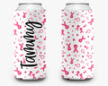 Pink Ribbon Can Cooler, Breast Cancer Awareness Theme, October Pink Can Cooler Sleeve