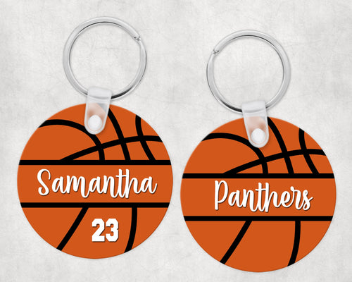 Basketball Name Bag Tag | Personalized Team Basketball Keychain | Basketball Luggage Tag | Sports Bag Tag