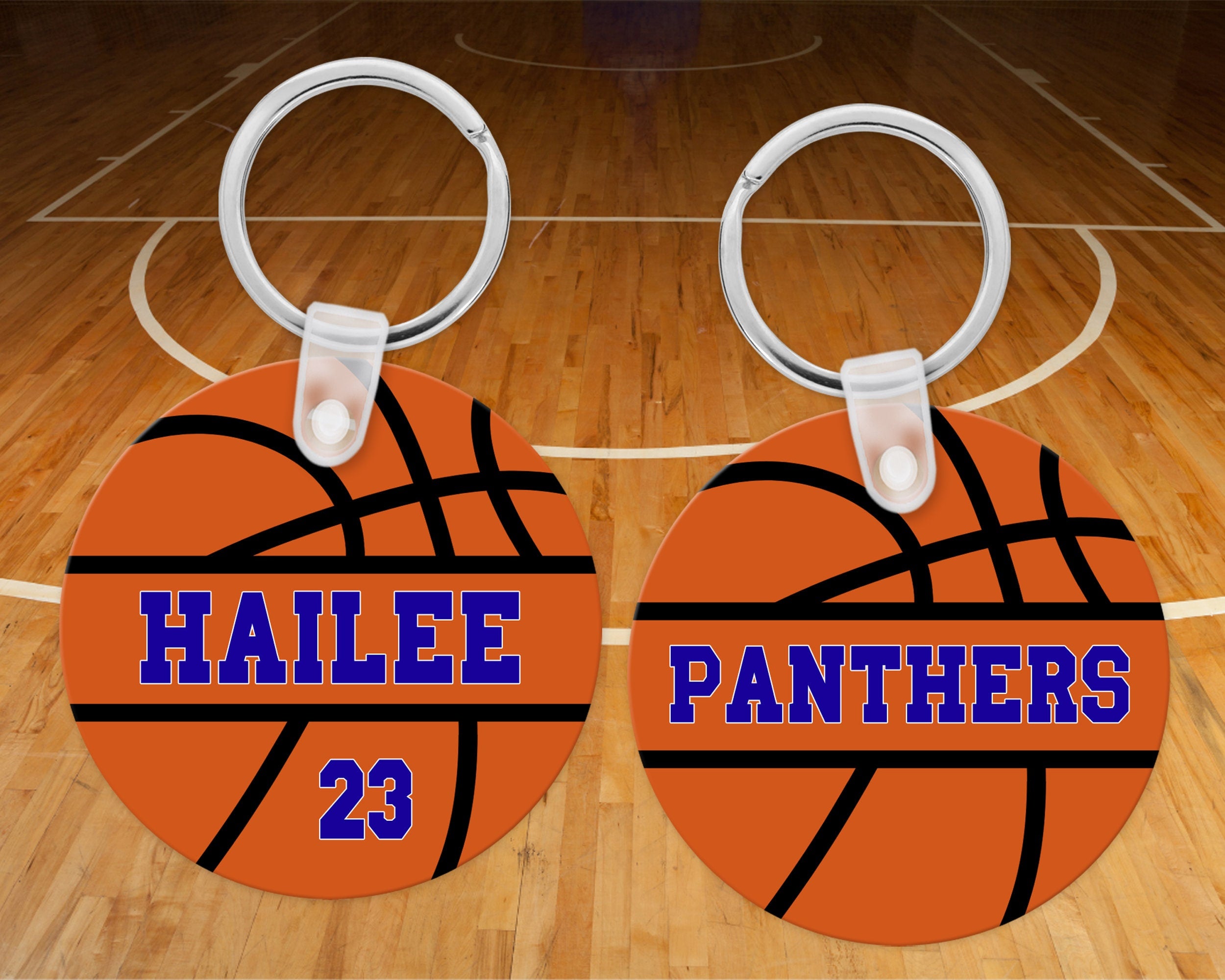 Basketball Name Bag Tag | Personalized Team Basketball Keychain | Basketball Luggage Tag | Sports Bag Tag