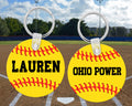 Softball Name Bag Tag | Personalized Team Softball Keychain | softball Luggage Tag | Sports Bag Tag