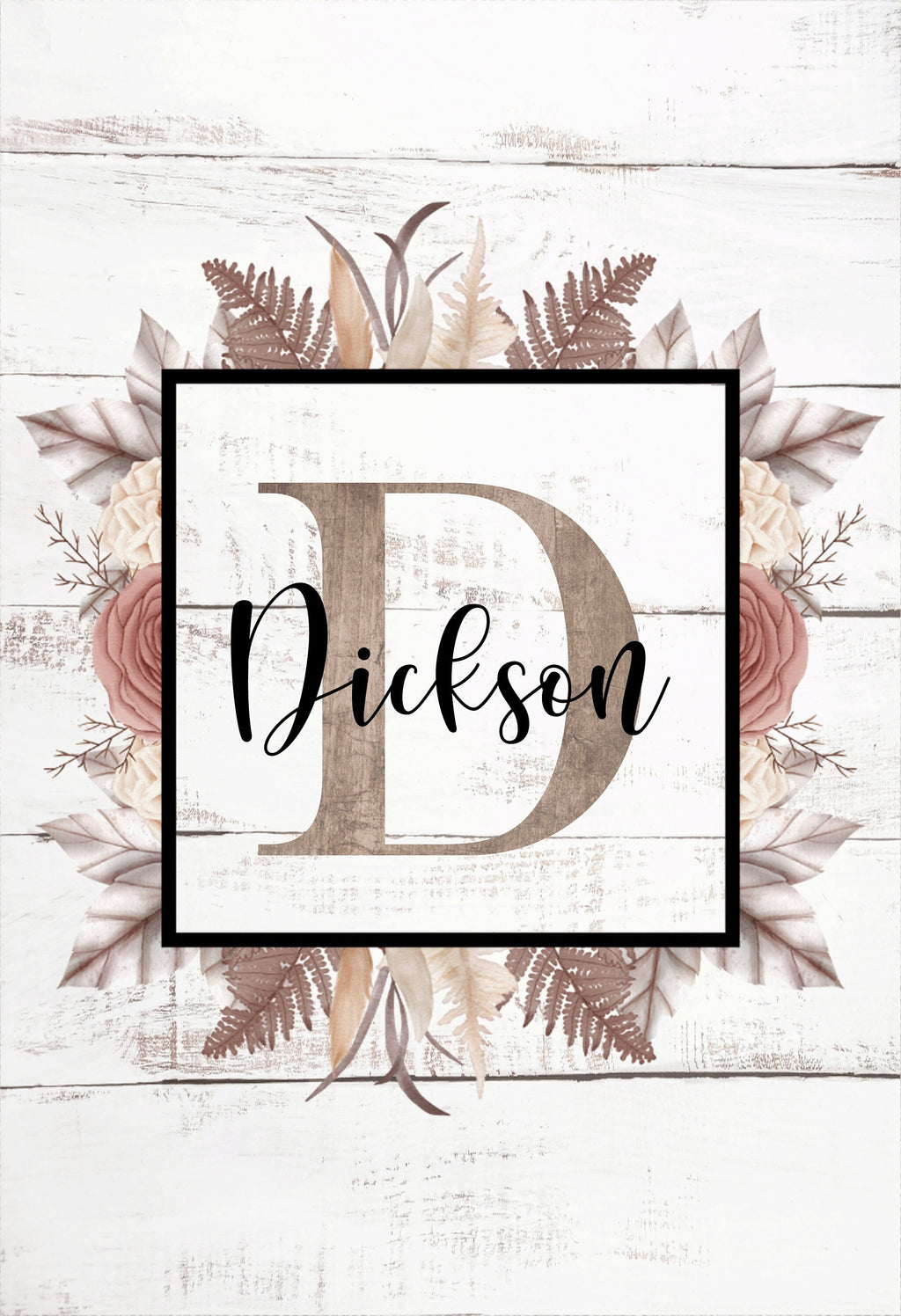 Personalized Welcome Garden Flag, Custom Farmhouse Garden Flag, Fall Floral Flag
