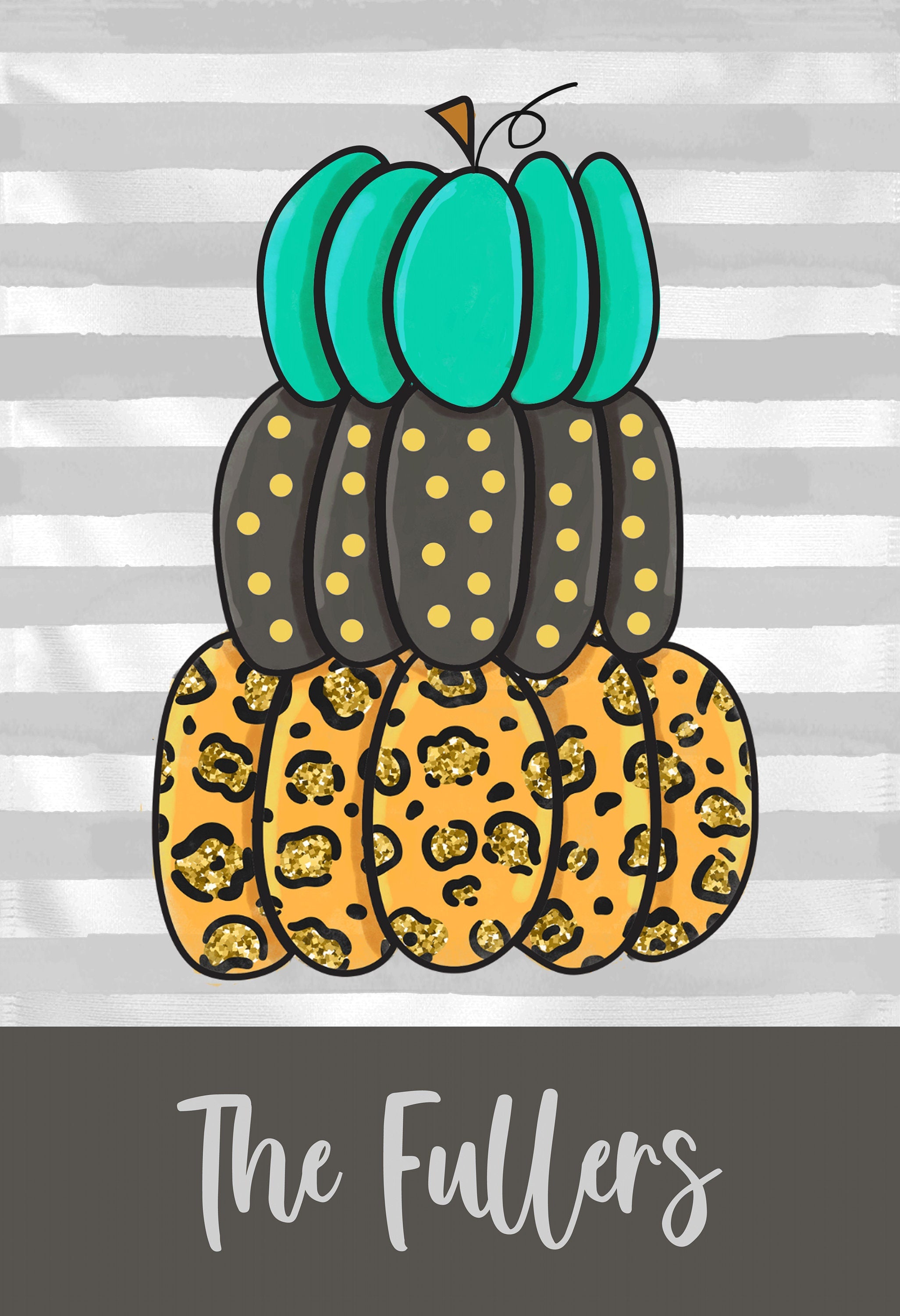 Fall Pumpkin Personalized Garden Flag, Cute Fall Garden Flag, Halloween Fall Garden Flag