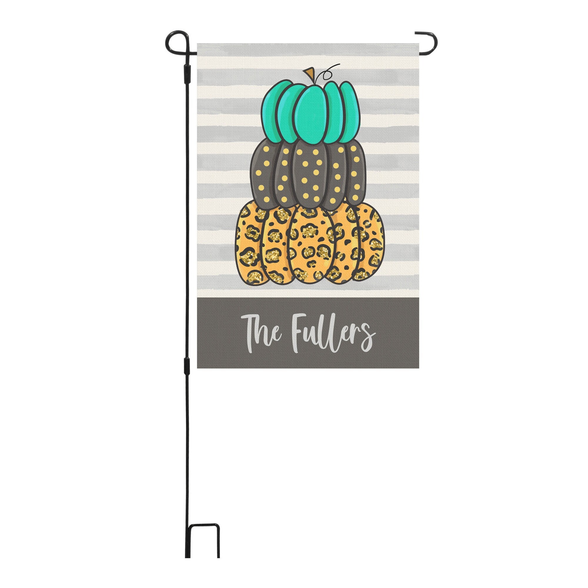 Fall Pumpkin Personalized Garden Flag, Cute Fall Garden Flag, Halloween Fall Garden Flag