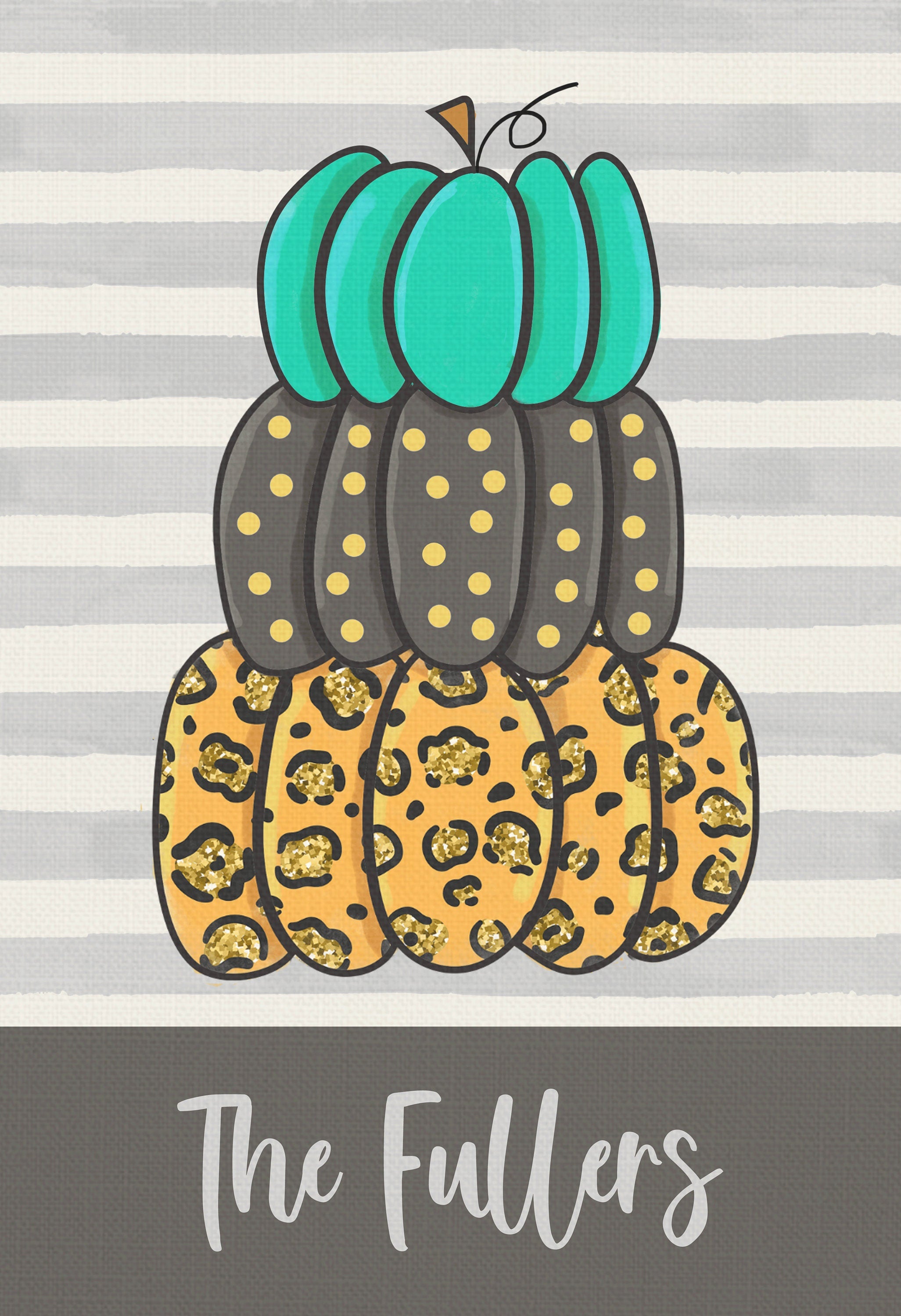 Fall Pumpkin Personalized Garden Flag, Cute Fall Garden Flag, Halloween Fall Garden Flag