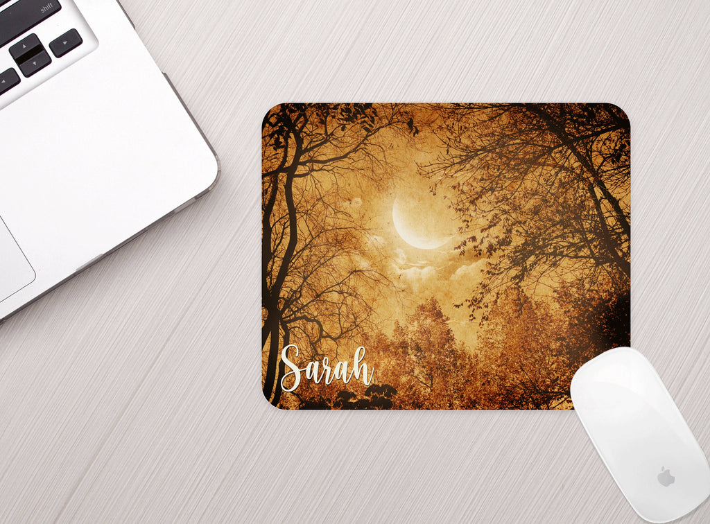 Personalized Fall Forest Mouse Pad Personalized Fall Theme Mousepad