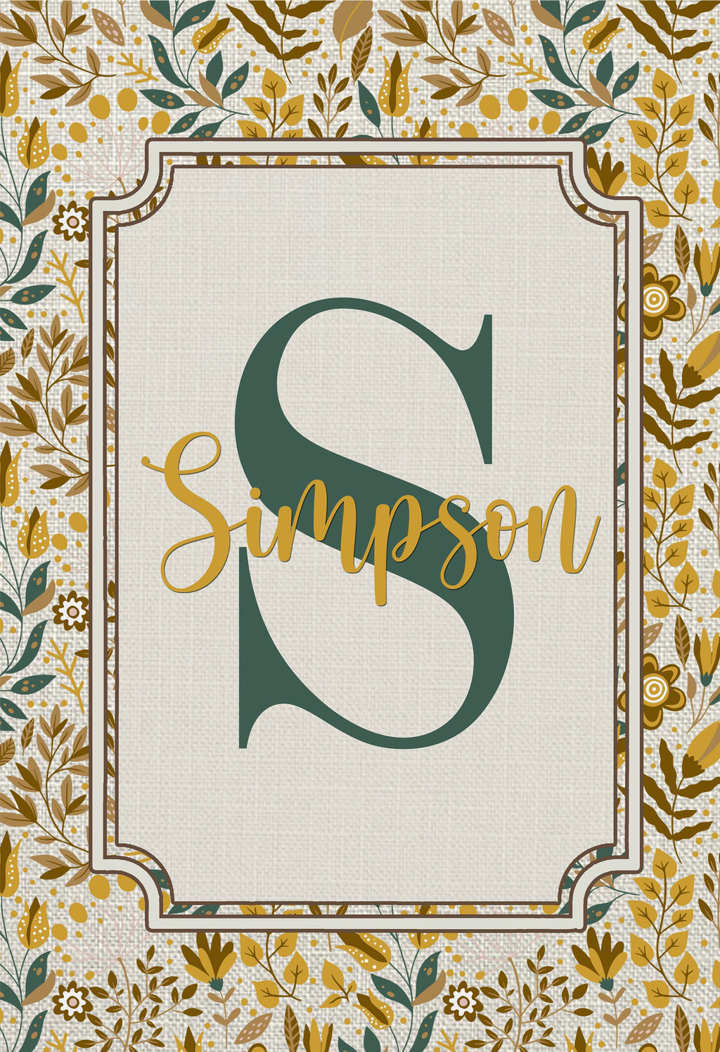 Personalized Welcome Fall Leaves Name Garden Flag, Custom Monogram Farmhouse Garden Flag