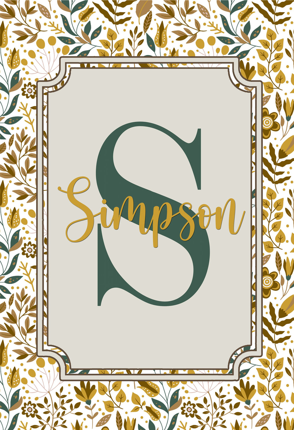 Personalized Welcome Fall Leaves Name Garden Flag, Custom Monogram Farmhouse Garden Flag