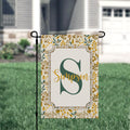 Personalized Welcome Fall Leaves Name Garden Flag, Custom Monogram Farmhouse Garden Flag