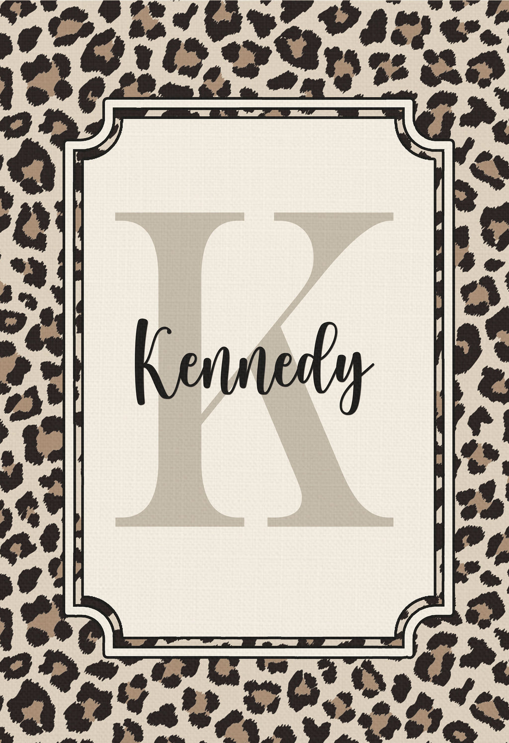 Personalized Welcome Animal Print Garden Flag, Custom Monogram Farmhouse Garden Flag