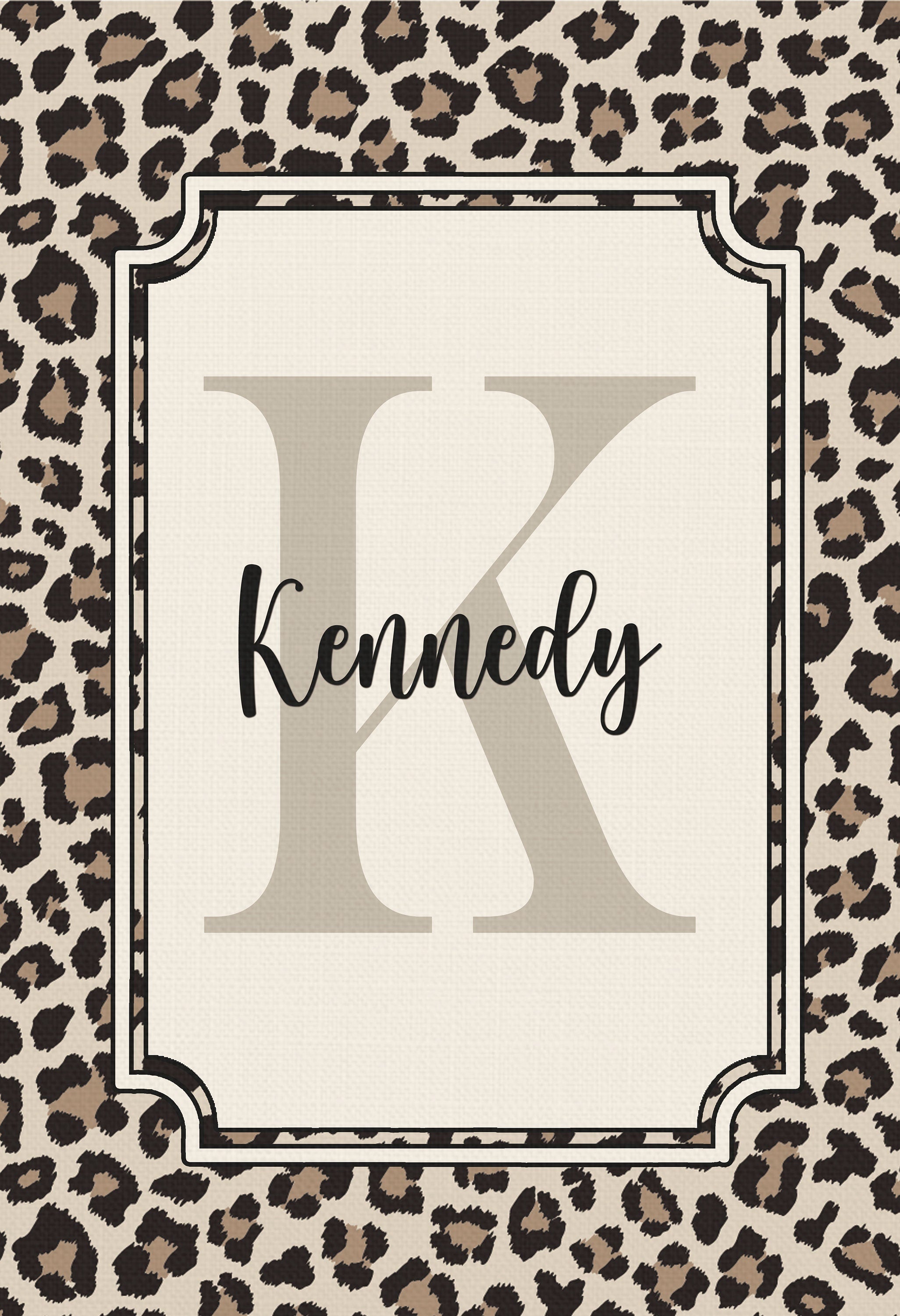 Personalized Welcome Animal Print Garden Flag, Custom Monogram Farmhouse Garden Flag