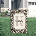 Personalized Welcome Animal Print Garden Flag, Custom Monogram Farmhouse Garden Flag