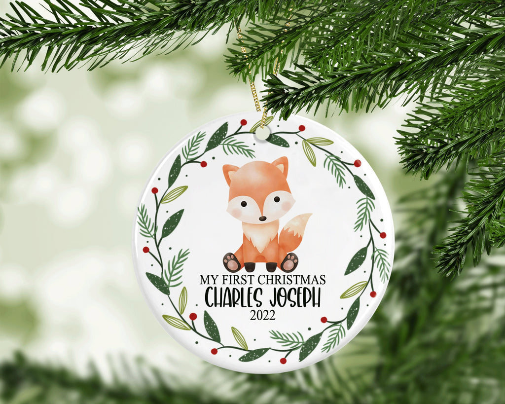 Personalized Name Ornament, Fox 2022 Ornament, First Christmas Custom Ornament