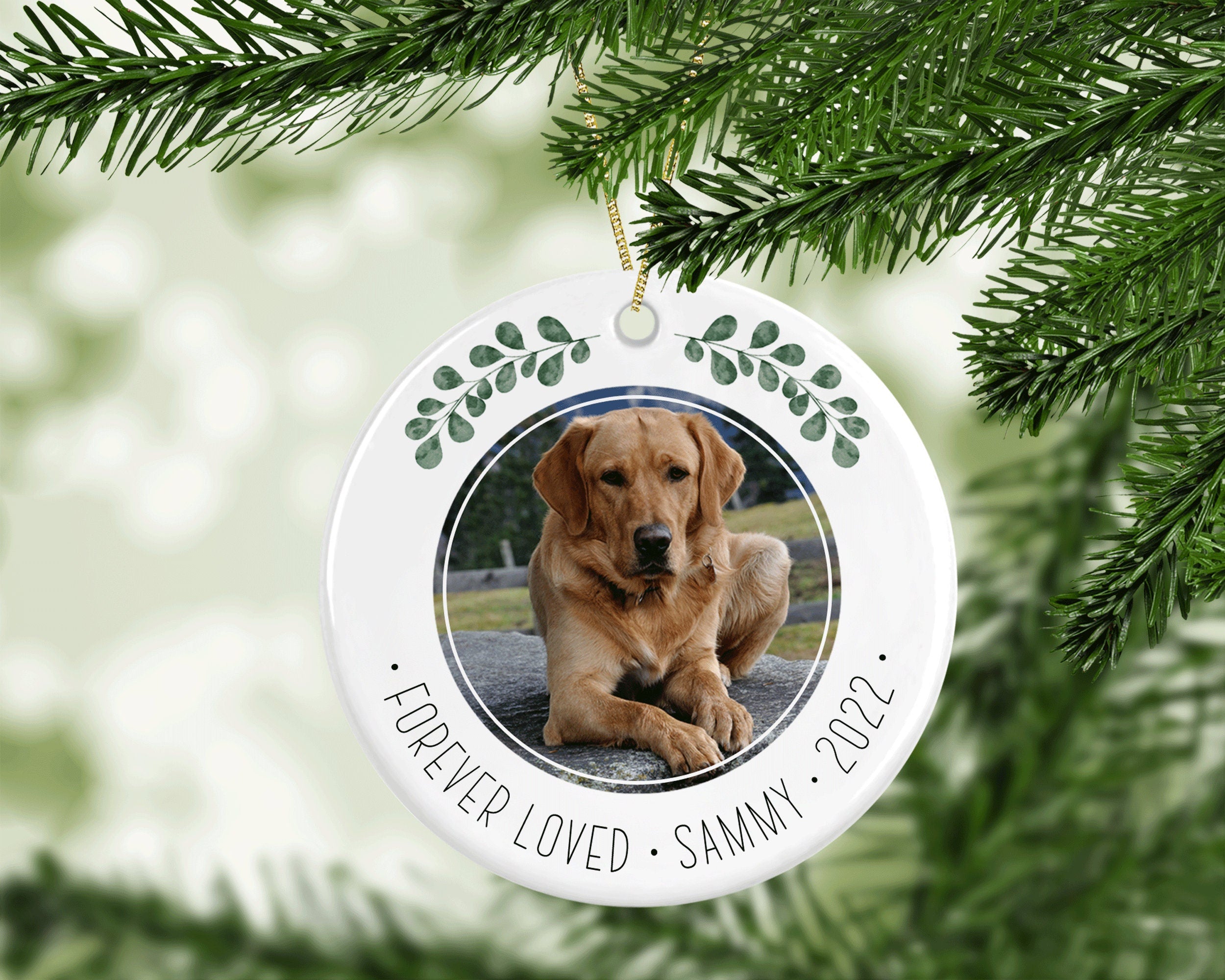 Personalized Pet Memorial Ornament, Pet Remembrance 2022 Ornament, Custom Ornament