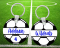 Soccer Name Bag Tag | Personalized Team Soccer Keychain | Soccer Luggage Tag | Sports Bag Tag