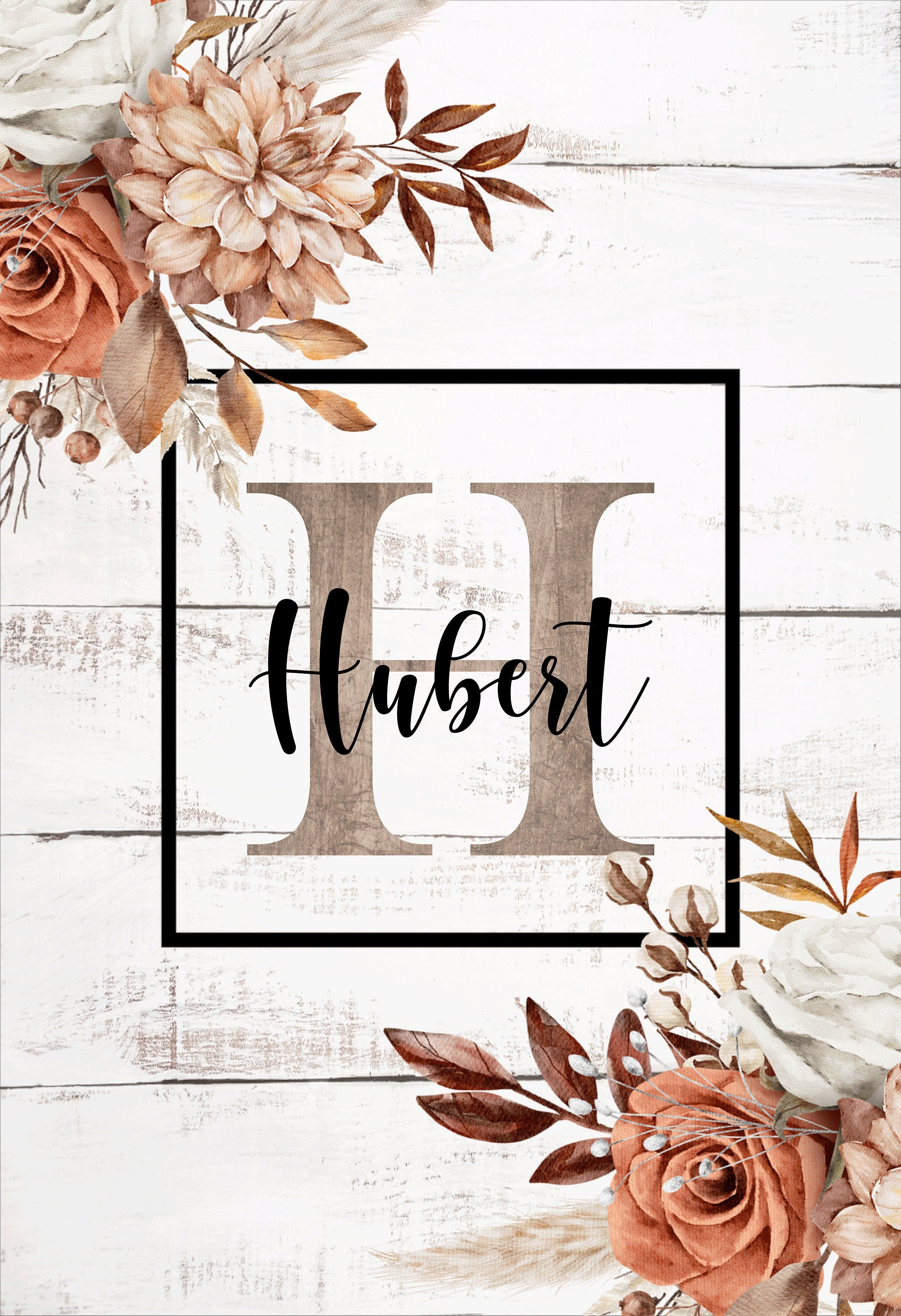 Personalized Fall Garden Flag, Custom Farmhouse Garden Flag, Welcome Floral Flag