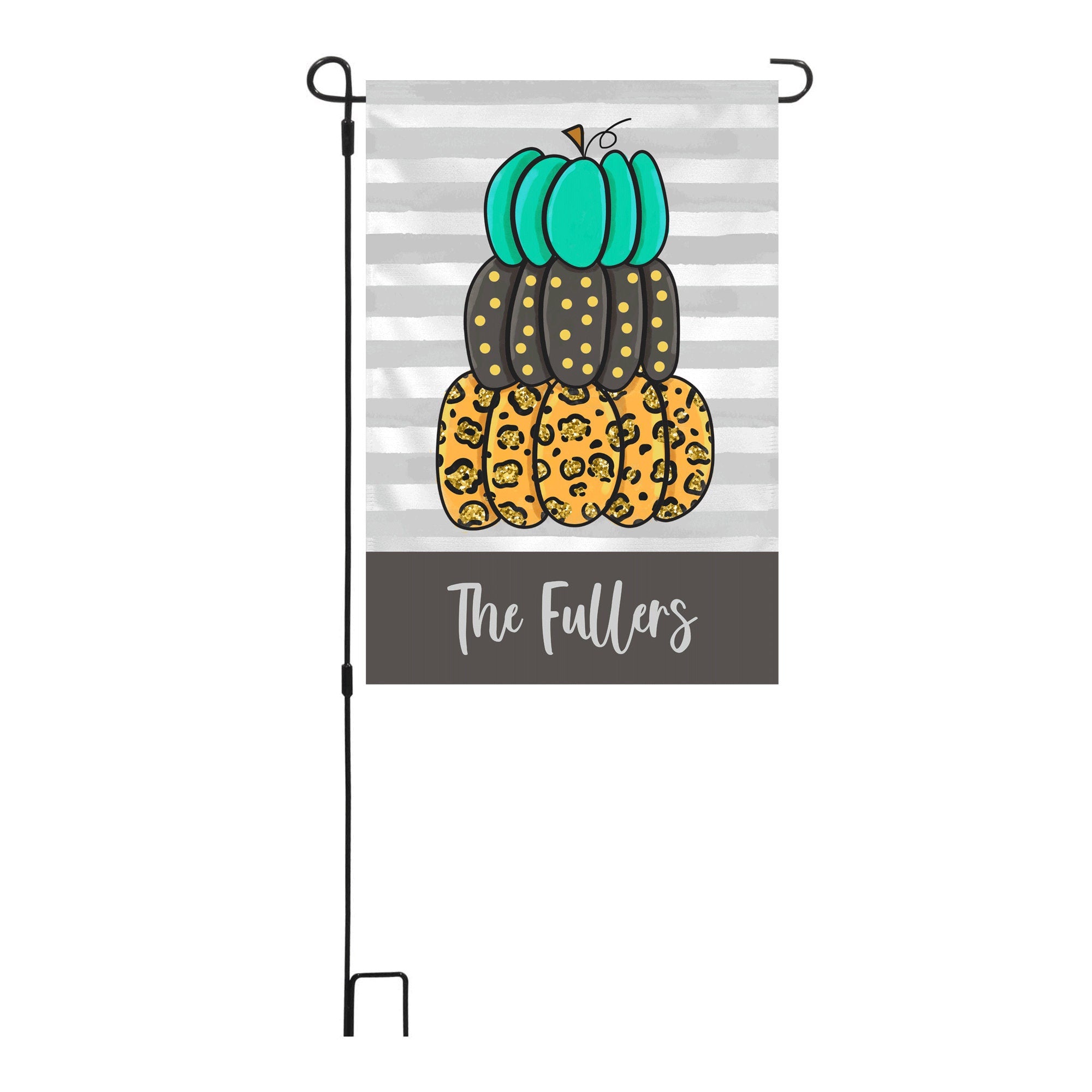 Fall Pumpkin Personalized Garden Flag, Cute Fall Garden Flag, Halloween Fall Garden Flag