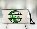 Volleyball Zippered Pouch, Personalized Team Makeup Bag, Sports Accessory Bag, Custom Team Bag