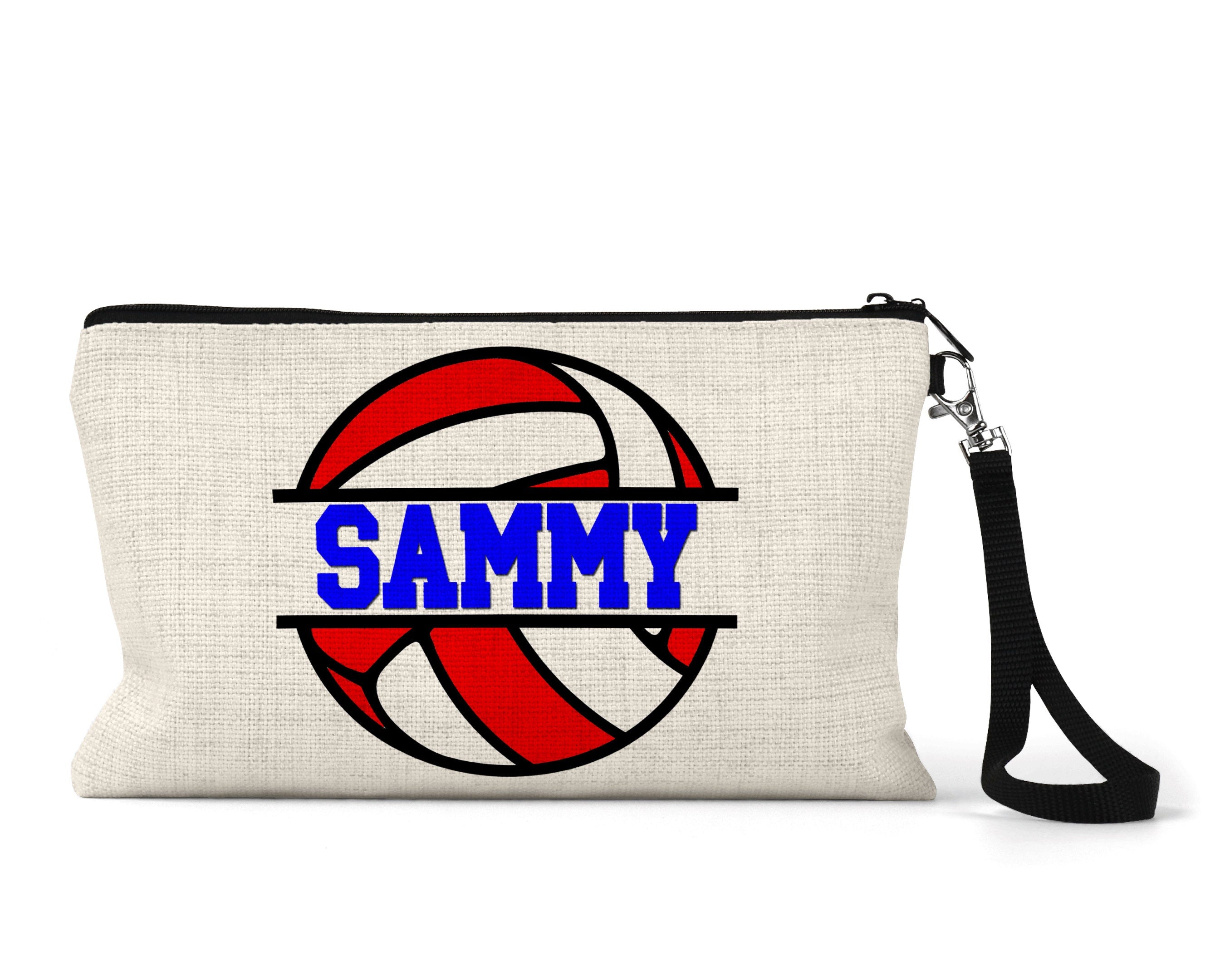 Volleyball Zippered Pouch, Personalized Team Makeup Bag, Sports Accessory Bag, Custom Team Bag