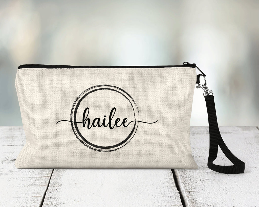 Personalized Name Zippered Pouch, Custom Makeup Bag, Travel Accessory Bag, Custom Bachelorette Travel Bag, Bridesmaid Gift