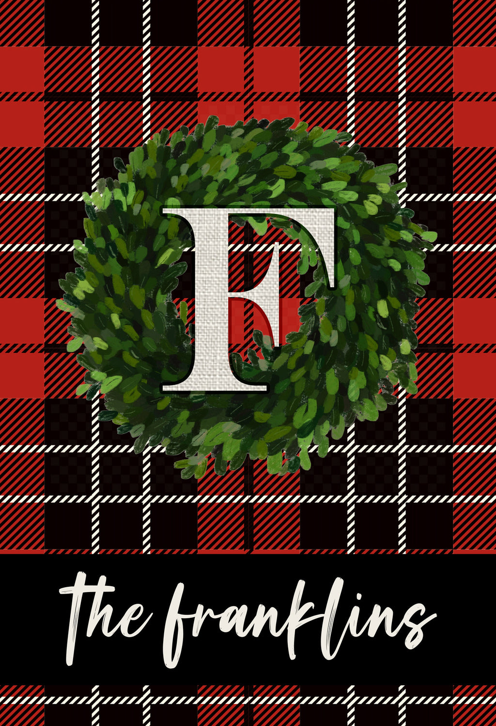 Christmas Wreath Personalized Garden Flag, XMAS Yard Flag, Welcome Christmas Garden Flag, Merry Christmas Flag