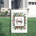 Christmas Personalized Garden Flag, Christmas Floral Flag, XMAS Yard Flag, Welcome Christmas Garden Flag, Merry Christmas Flag