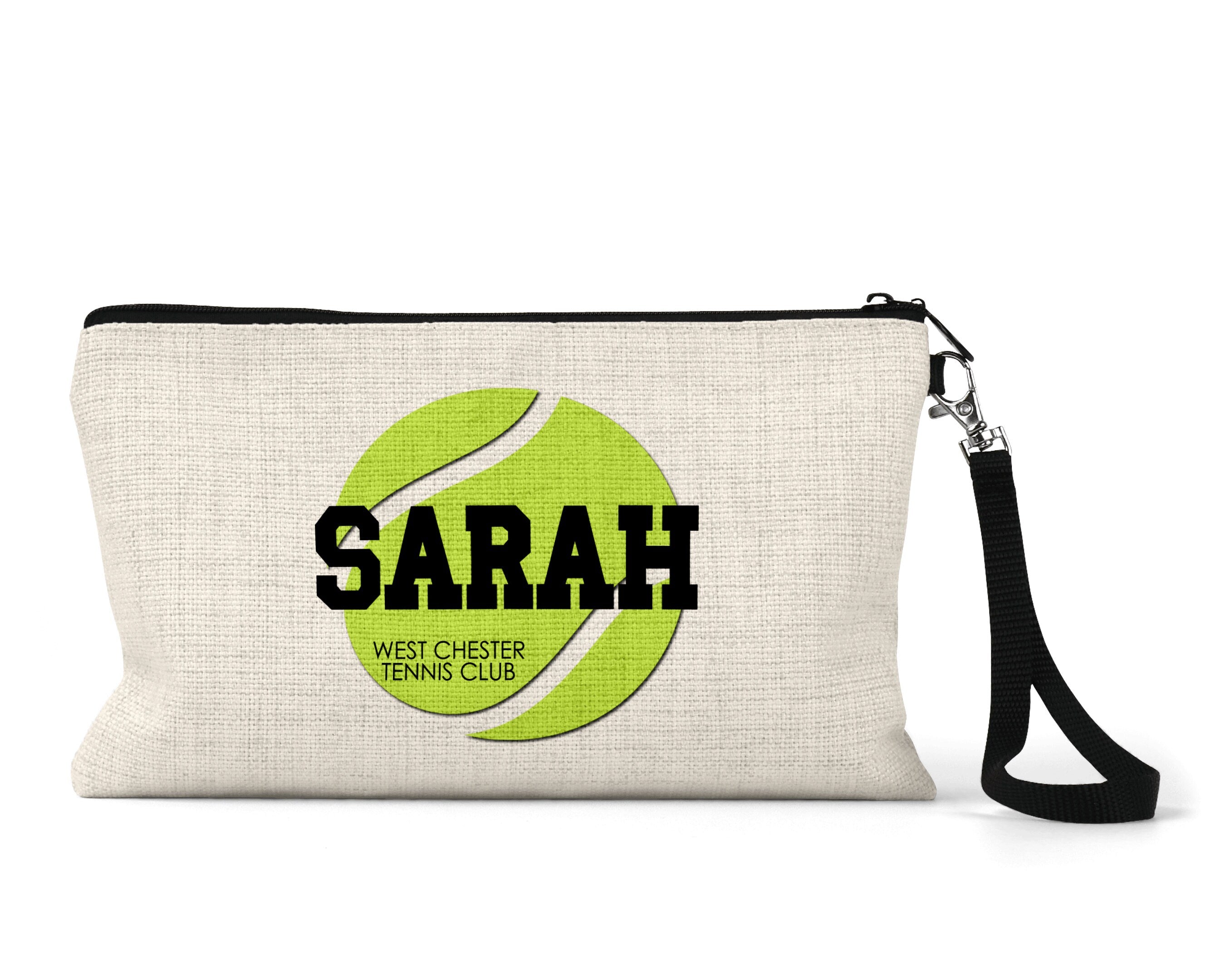 Tennis Zippered Pouch, Personalized Team Makeup Bag, Sports Accessory Bag, Custom Team Bag